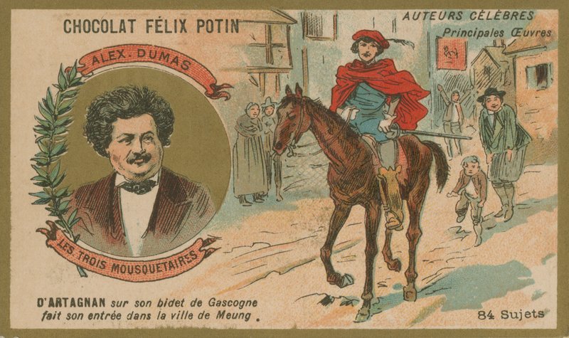 Alexandre Dumas és egy jelenet A három testőrből alkotó: French School