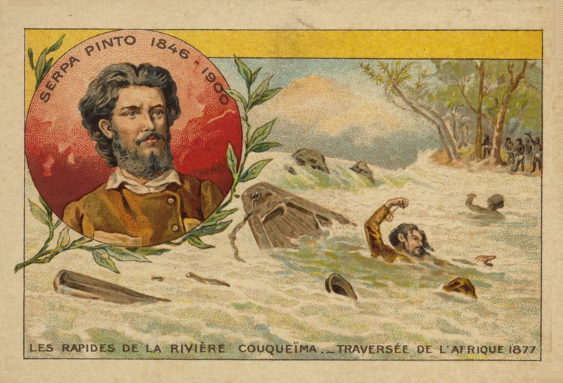 Alexandre de Serpa Pinto (1846-1900) a Cuando folyó zuhatagában küzdött, miközben átkelt Afrikán 1877-ben alkotó: French School
