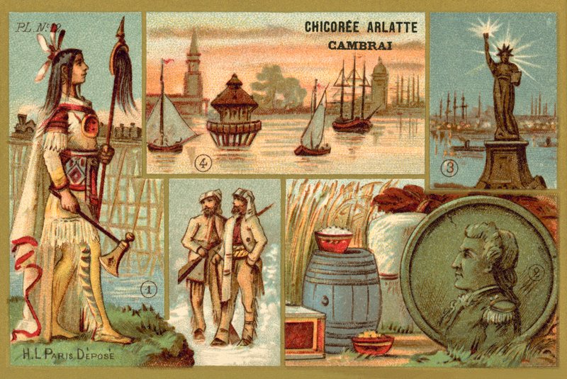 Amerika (chromolitho) alkotó: French School