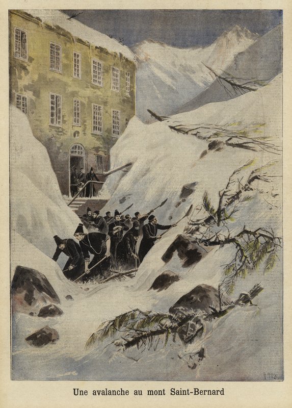 Lavina a Szent Bernát-hágónál, Svájcban, 1897 alkotó: French School