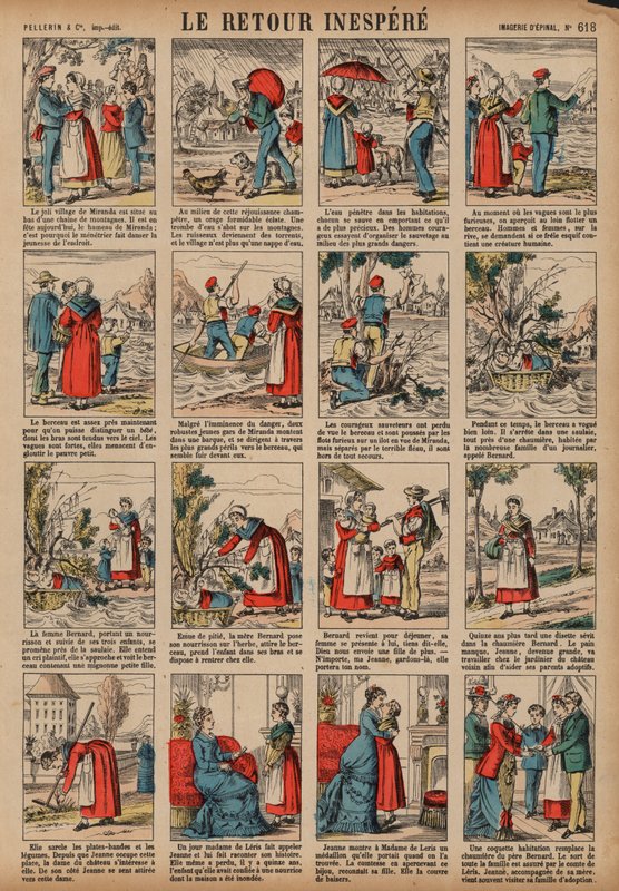 Váratlan visszatérés (színes gravírozás) alkotó: French School