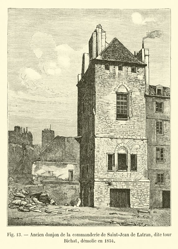 Saint-Jean de Latran parancsnokságának egykori vára, Bichat toronyként ismert, 1854-ben lerombolták alkotó: French School