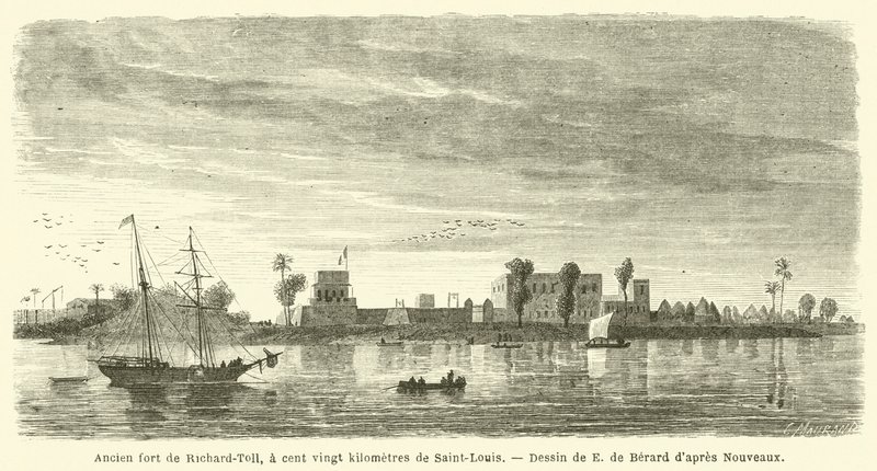 Richard-Toll egykori erődje, százhúsz kilométerre Saint-Louis-tól (metszet) alkotó: French School