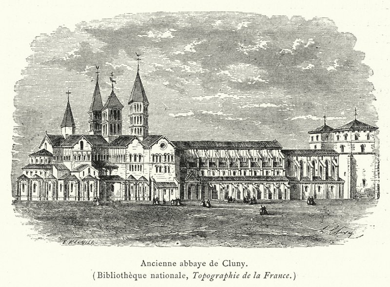 Cluny egykori apátsága (metszet) alkotó: French School