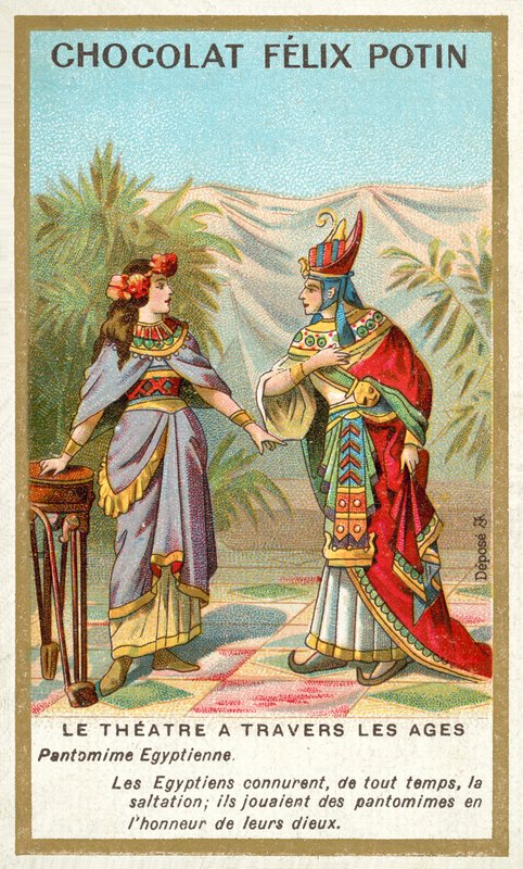 Ókori egyiptomi pantomim (chromolitho) alkotó: French School