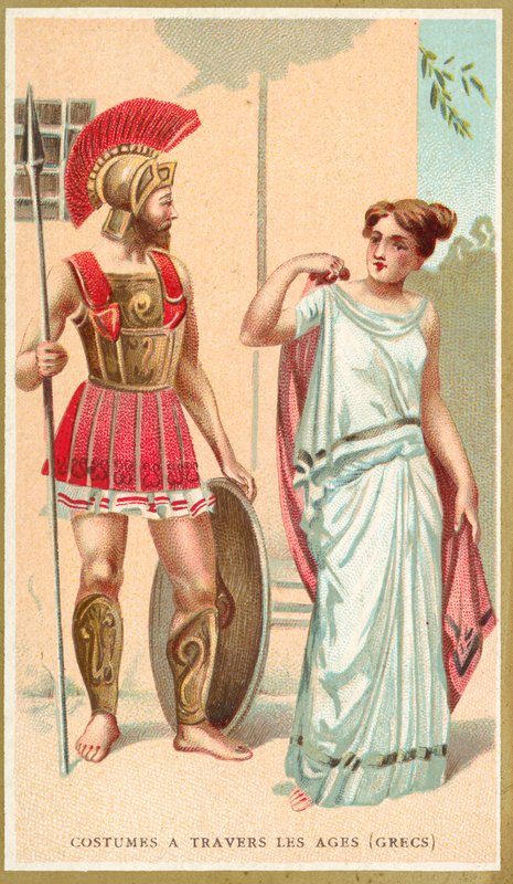 Ókori görög jelmezek (chromolitho) alkotó: French School
