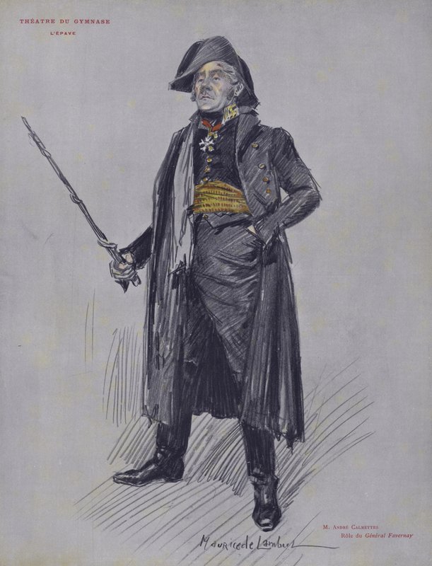 Andre Calmettes Favernay tábornok szerepében a LEpave-ben alkotó: French School