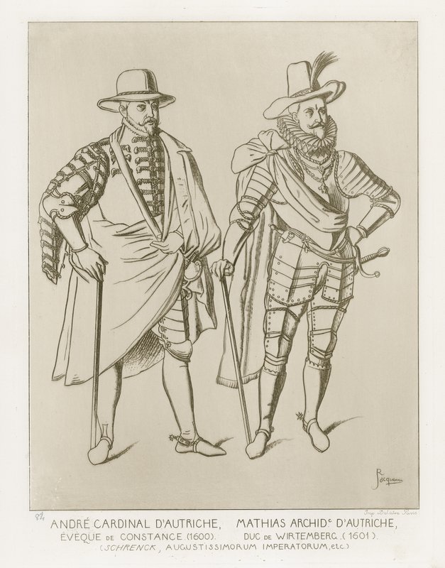 Andre Cardinal dAutriche, Eveque de Constance (1600). Mathias Archid dAutriche, Wirtembergi herceg (1601). C Shrenck alkotása után alkotó: French School