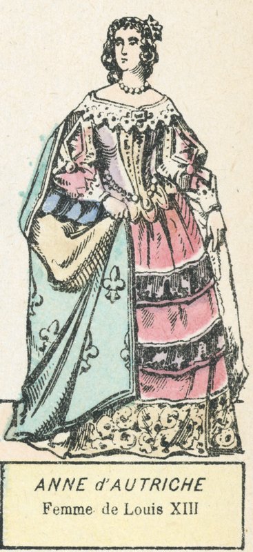 Ausztriai Anna, XIII. Lajos felesége (színes metszet) alkotó: French School