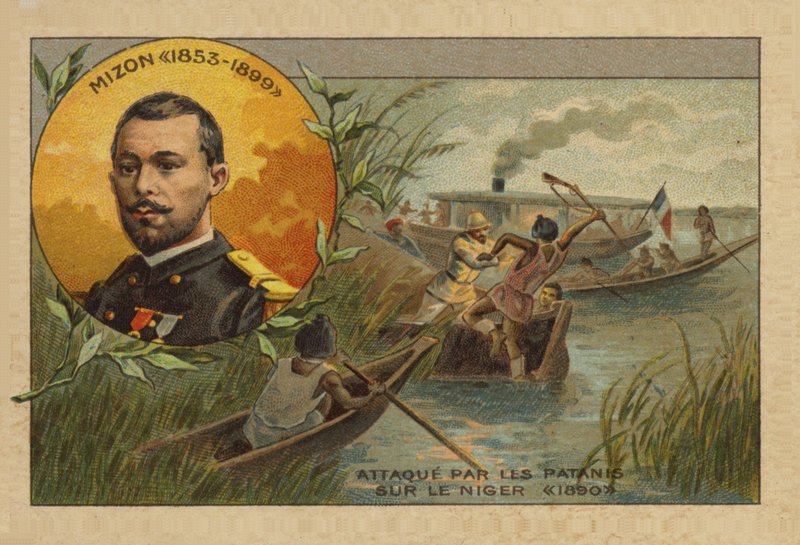 Antoine Mizont (1853-1899) megtámadták a Niger folyón 1890-ben alkotó: French School