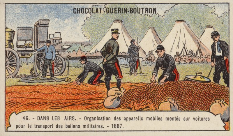 Készülék katonai léggömbök közúti szállítására alkotó: French School