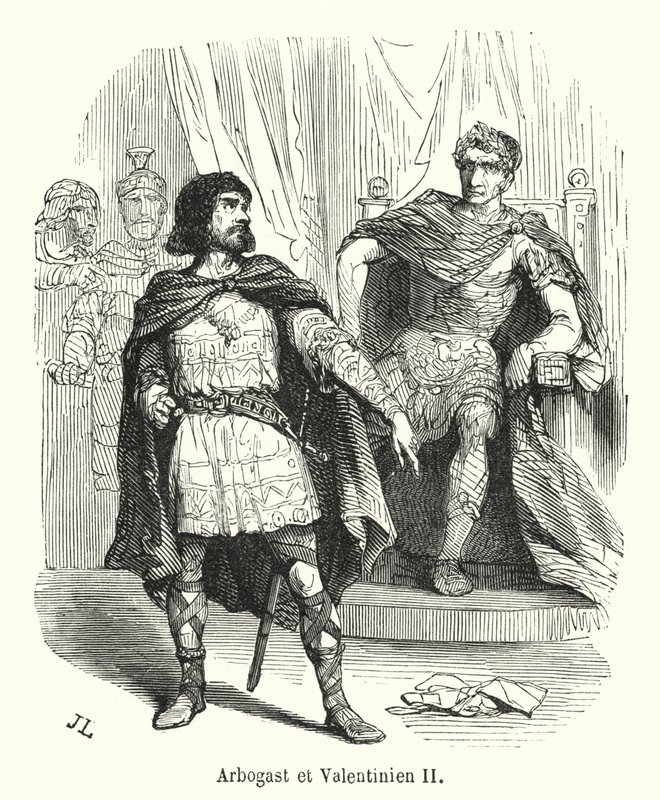 Arbogast et Valentinien II (metszet) alkotó: French School