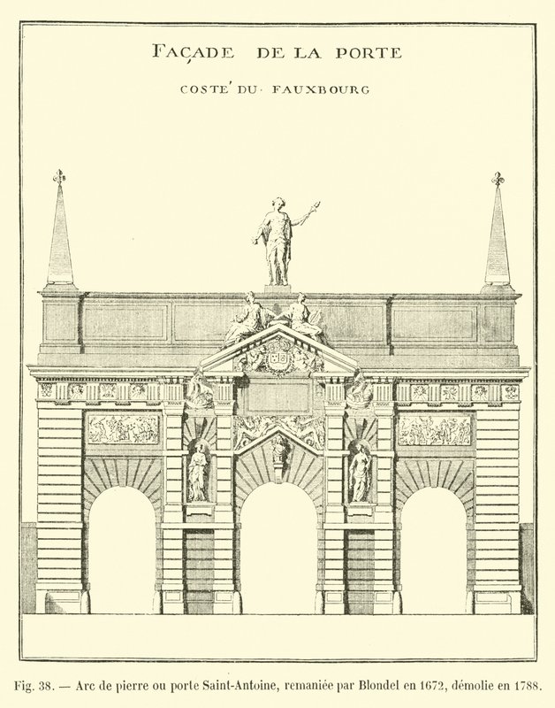A Blondel által 1672-ben átalakított, 1788-ban lebontott kőív vagy Porte Saint-Antoine alkotó: French School