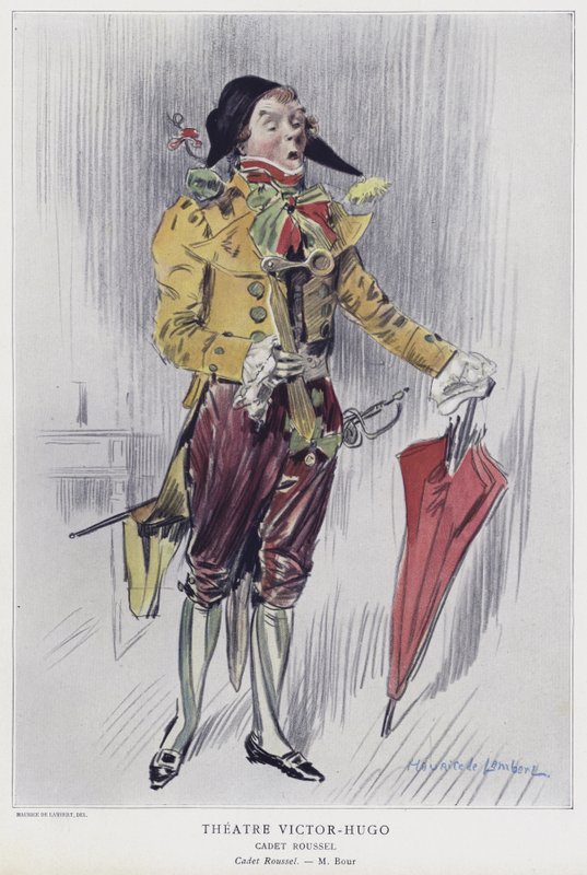 Armand Bour a címszerepben a Cadet Rousselben, 1903 alkotó: French School