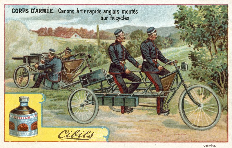 Army Corps - gyorstüzelő angol fegyverek triciklire szerelve alkotó: French School