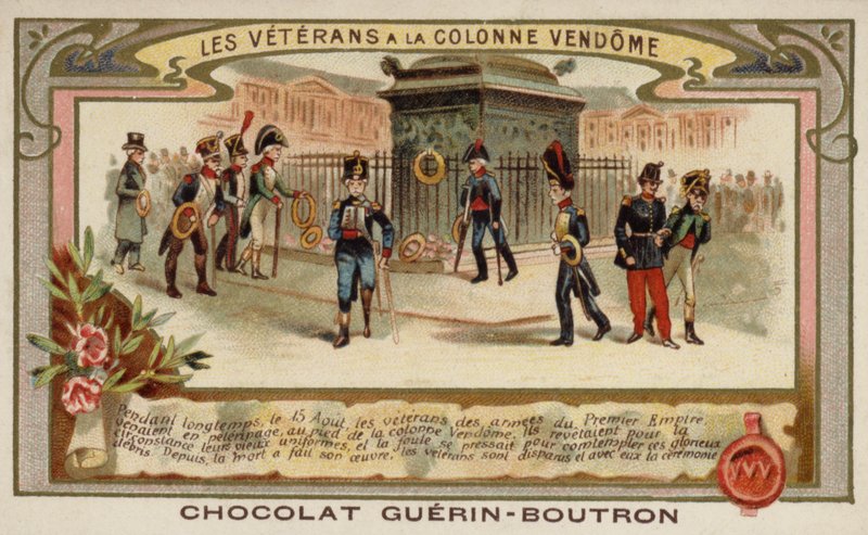 Hadsereg veteránjai a párizsi Vendome oszlopnál (chromolitho) alkotó: French School