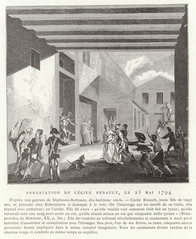 Cecile Renault letartóztatása, Párizs, 1794. május 23 alkotó: French School