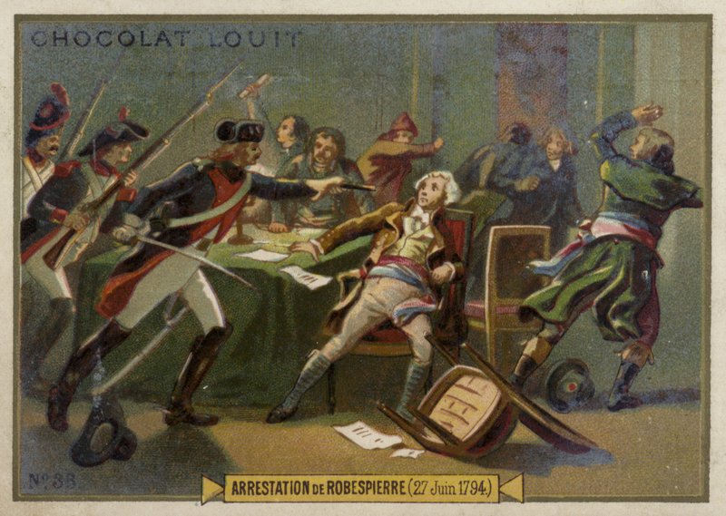 Maximilien Robespierre letartóztatása, francia forradalom, 1794. július 27. alkotó: French School