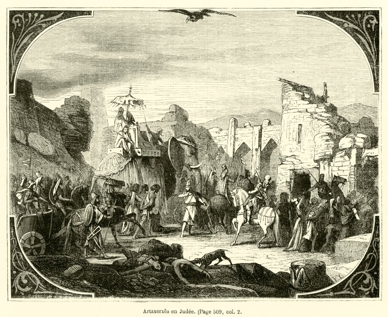 Artaxerxes en Judee (metszet) alkotó: French School