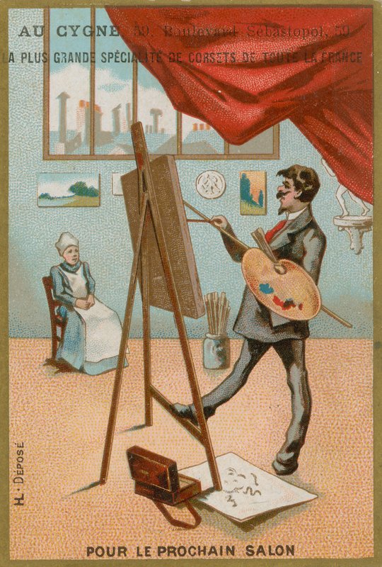 Ülő nőt festő művész. alkotó: French School