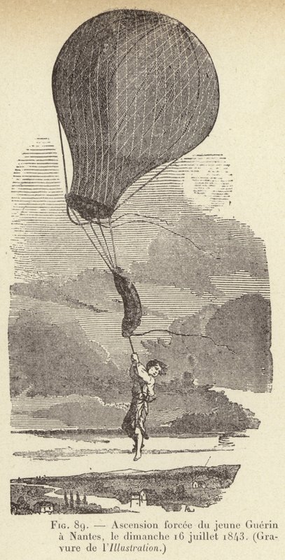 Az ifjú Guerin kényszerű felemelkedése Nantes-ba, 1843. július 16-án, vasárnap alkotó: French School