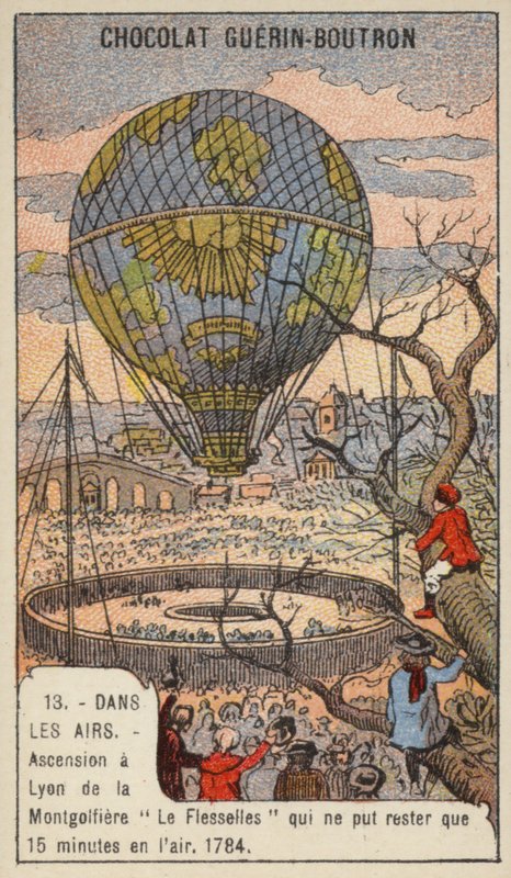 A Le Flesselles léggömb felemelkedése, Lyon, Franciaország alkotó: French School