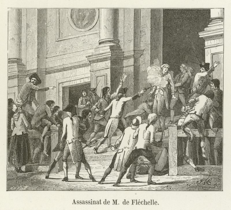 Madame de Flechelle meggyilkolása alkotó: French School