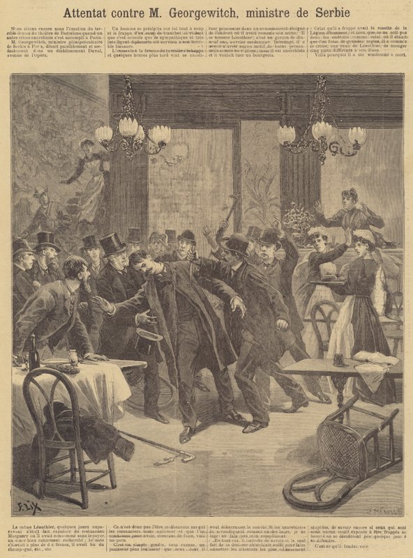 Merényletet követtek el a Szerb Királyság Franciaországban meghatalmazott minisztere ellen Párizsban alkotó: French School