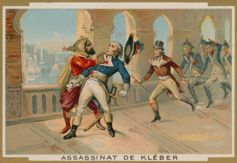 Jean-Baptiste Kleber, az egyiptomi francia csapatok parancsnokának meggyilkolása, Kairó, 1800 alkotó: French School