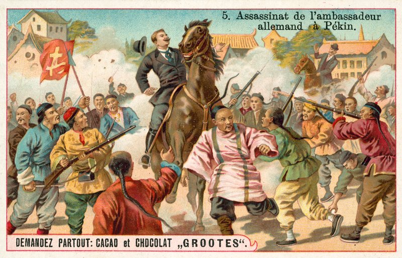A német pekingi küldött meggyilkolása, Boxer Rebellion, Kína alkotó: French School