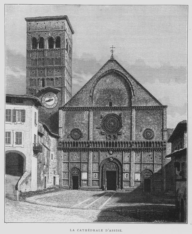 Assisi székesegyház, Olaszország (litográfia) alkotó: French School