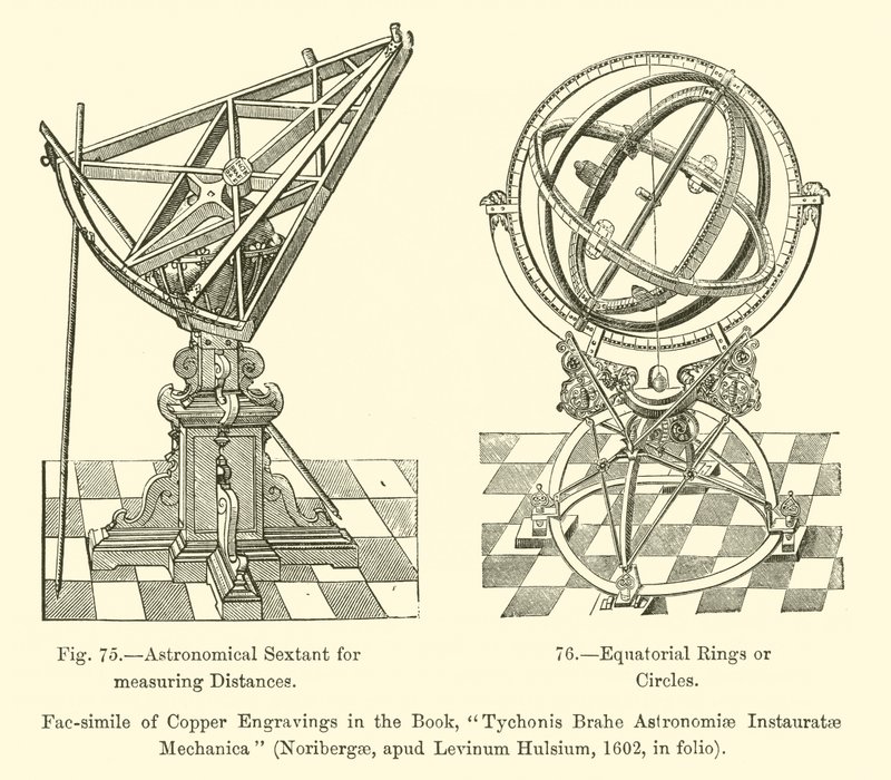 Csillagászati Szextáns távolságok, egyenlítői gyűrűk vagy körök mérésére (metszet) alkotó: French School