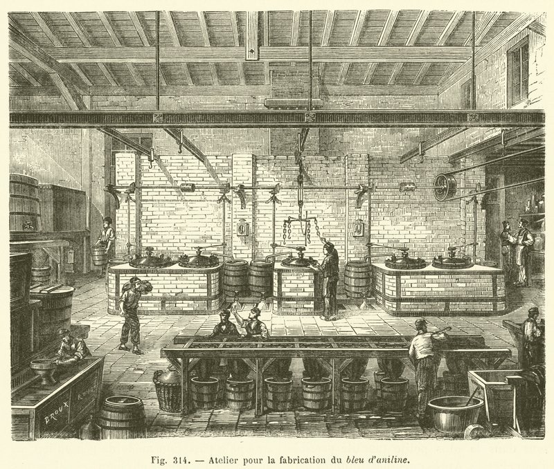 Műhely anilin kék gyártásához (gravírozás) alkotó: French School
