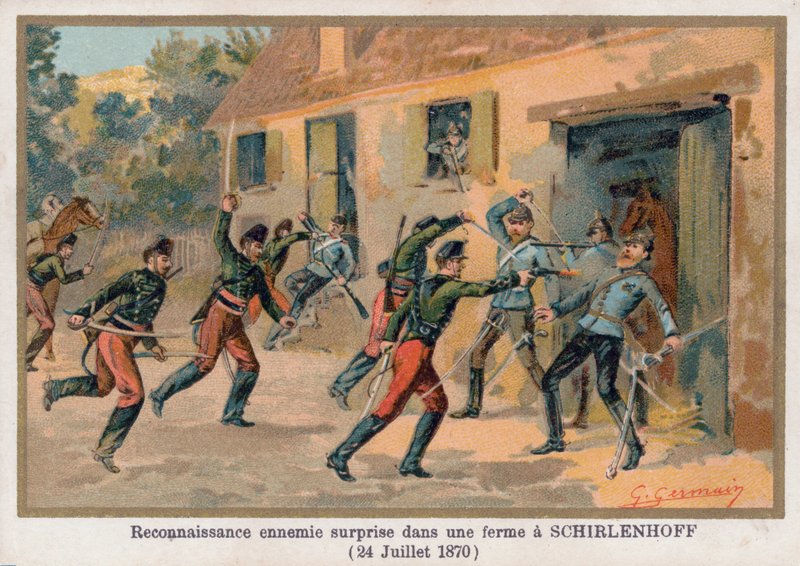Támadás egy parasztház ellen Schirlenhoffban alkotó: French School