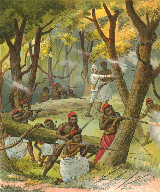 Őslakosok megtámadták Afrikában alkotó: French School