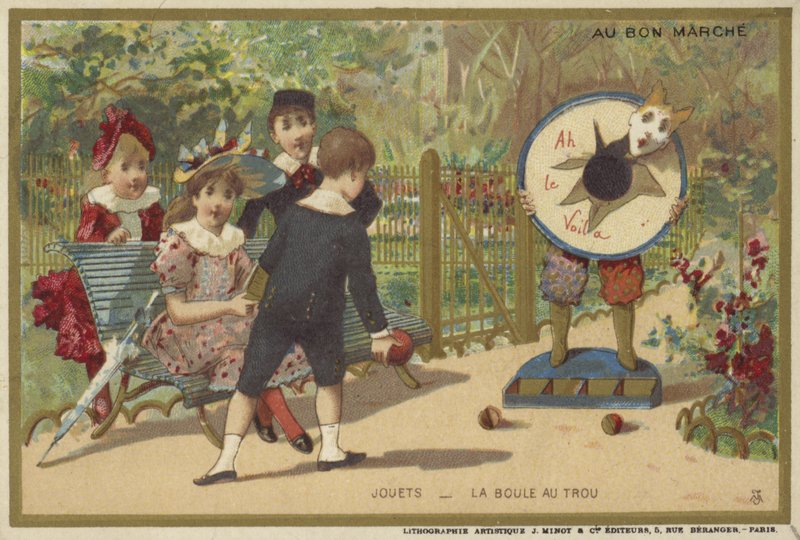 Au Bon Marche kártyák gyermekjátékokkal alkotó: French School