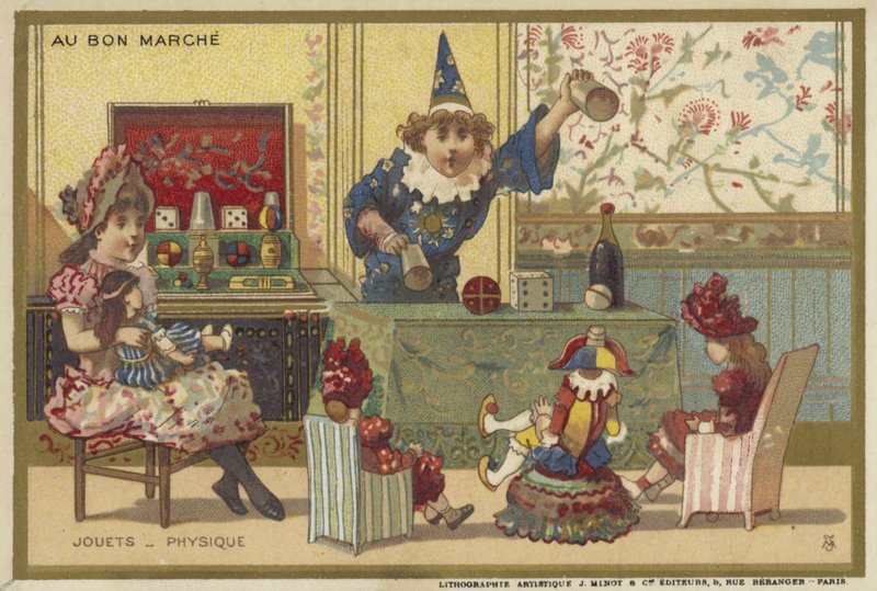 Au Bon Marche kártyák gyermekjátékokkal alkotó: French School