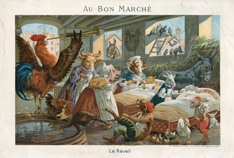 Au Bon Marche kereskedelmi kártya alkotó: French School