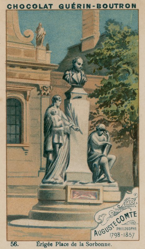 Auguste Comte, filozófus, 1798-1857, felállított Place de la Sorbonne alkotó: French School