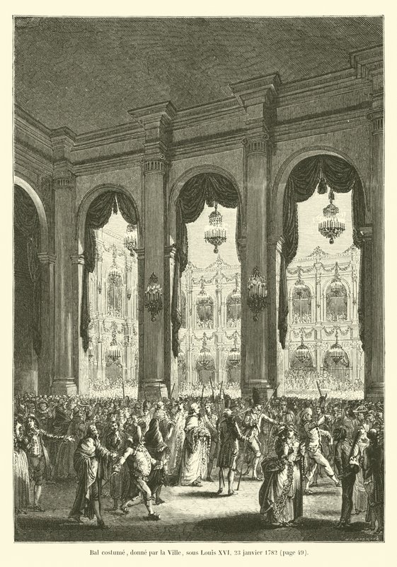 Jelmezbál, amelyet a város adott, XVI. Lajos alatt, 1782. január 23-án alkotó: French School