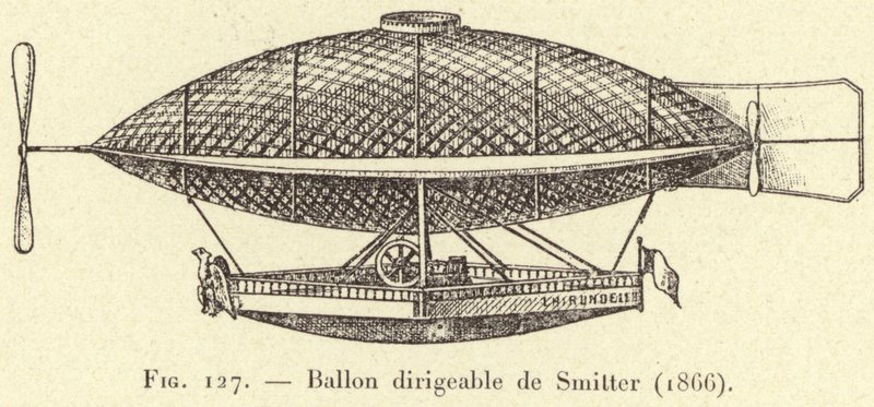 Smitter irányítható léggömbje (1866) (metszet) alkotó: French School