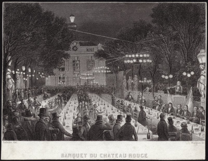 Bankett a Chateau Rouge-ban alkotó: French School