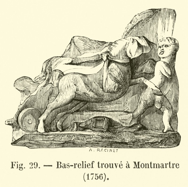 A Montmartre-ban talált domborművet, 1756 alkotó: French School