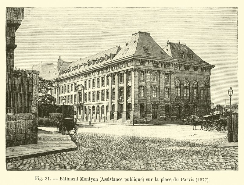 Montyon épület, közszolgálat, a Place du Parvis, 1877 alkotó: French School