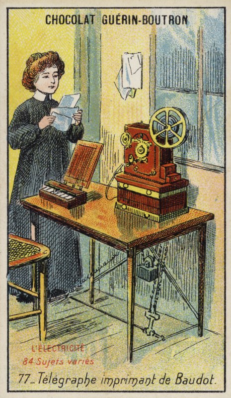 Baudot nyomdai távírója (chromolitho) alkotó: French School