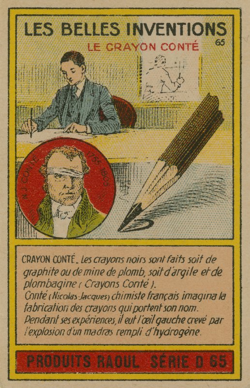 Gyönyörű találmányok kártya, Conte zsírkréta alkotó: French School