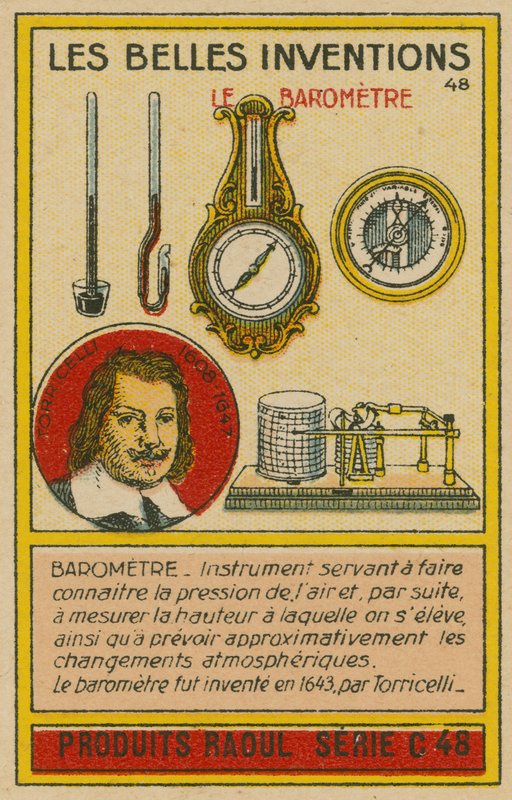 Gyönyörű találmányok kártya, barométerek alkotó: French School