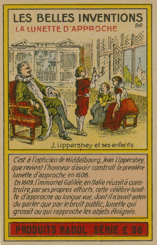 Gyönyörű találmányok kártya, távcső alkotó: French School