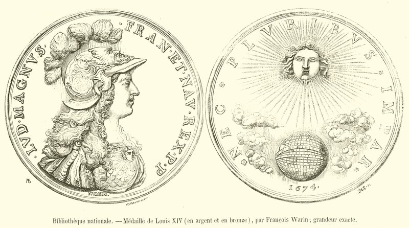 Nemzeti Könyvtár, XIV. Lajos érem, ezüst és bronz (metszet) alkotó: French School
