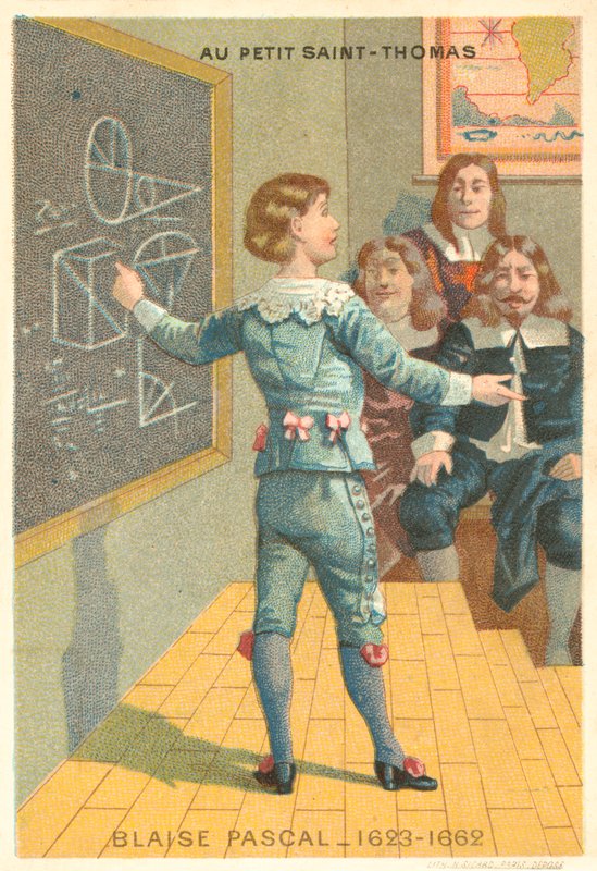 Blaise Pascal francia fizikus és matematikus (chromolitho) alkotó: French School